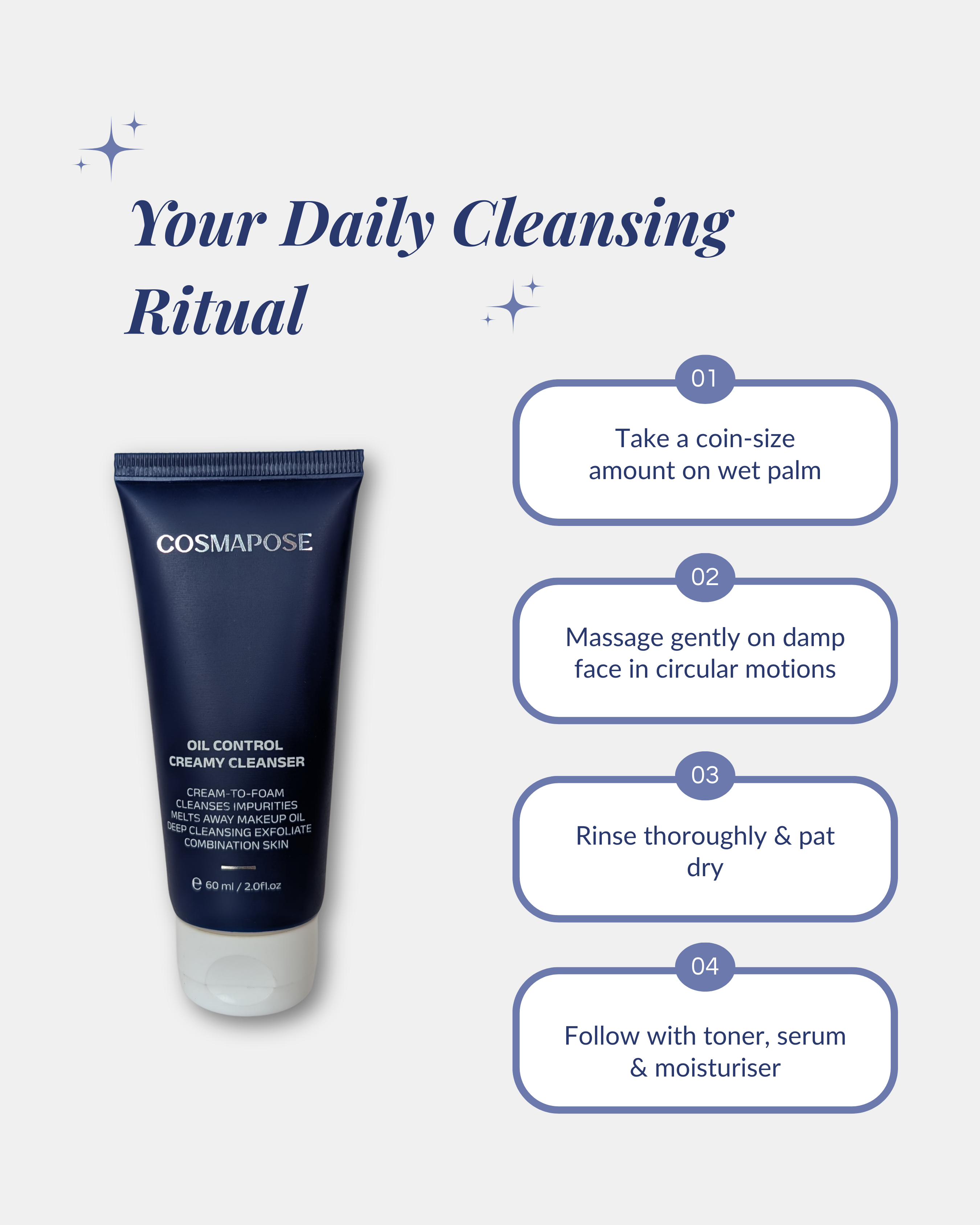 Oil Control Creamy Cleanser for oily skin type by cosmapose